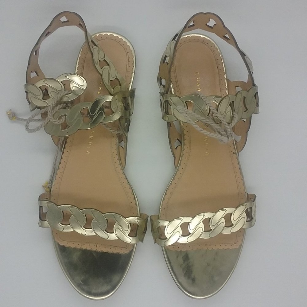 Charlotte Olympia Gold  Chain Pattern Sandals